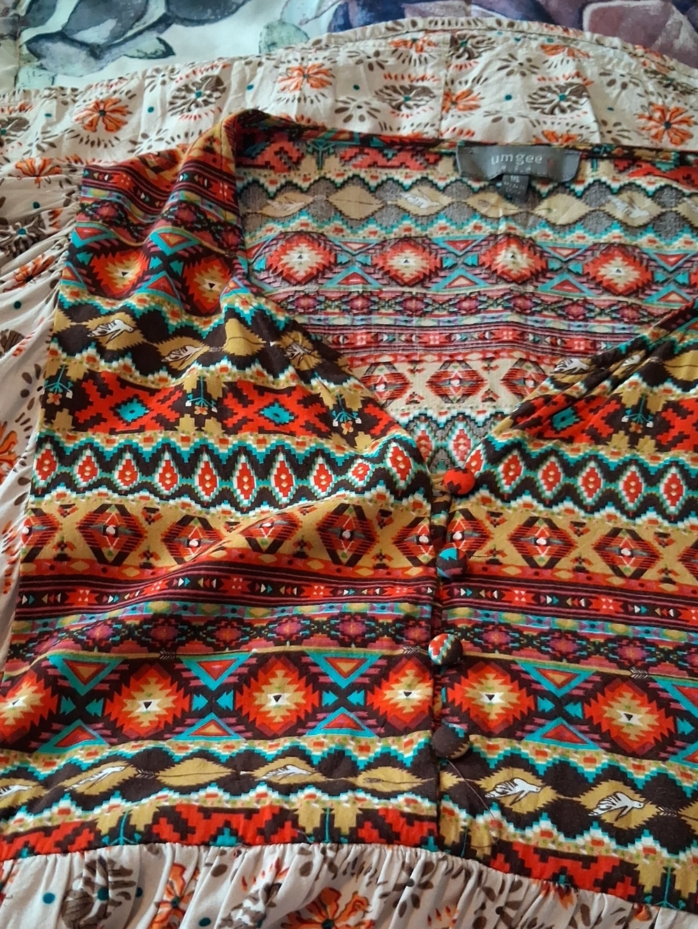 Umgee Multicolor Aztec-Print Men's Shirt